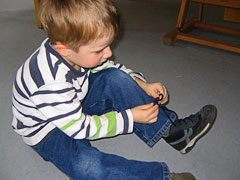 Schuhe binden